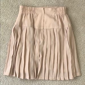 Cream beige pleated skirt